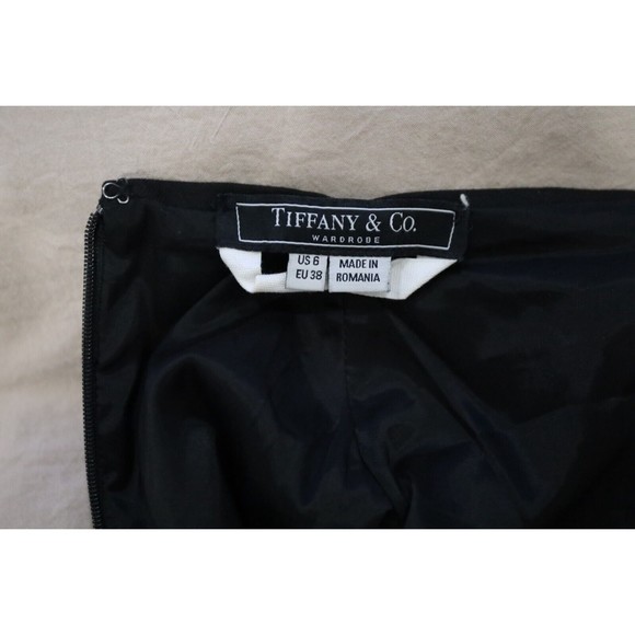 Tiffany & Co. Womens Size 6 Black Midi Pencil Skirt Side Slit Academia Corporate - Picture 4 of 7